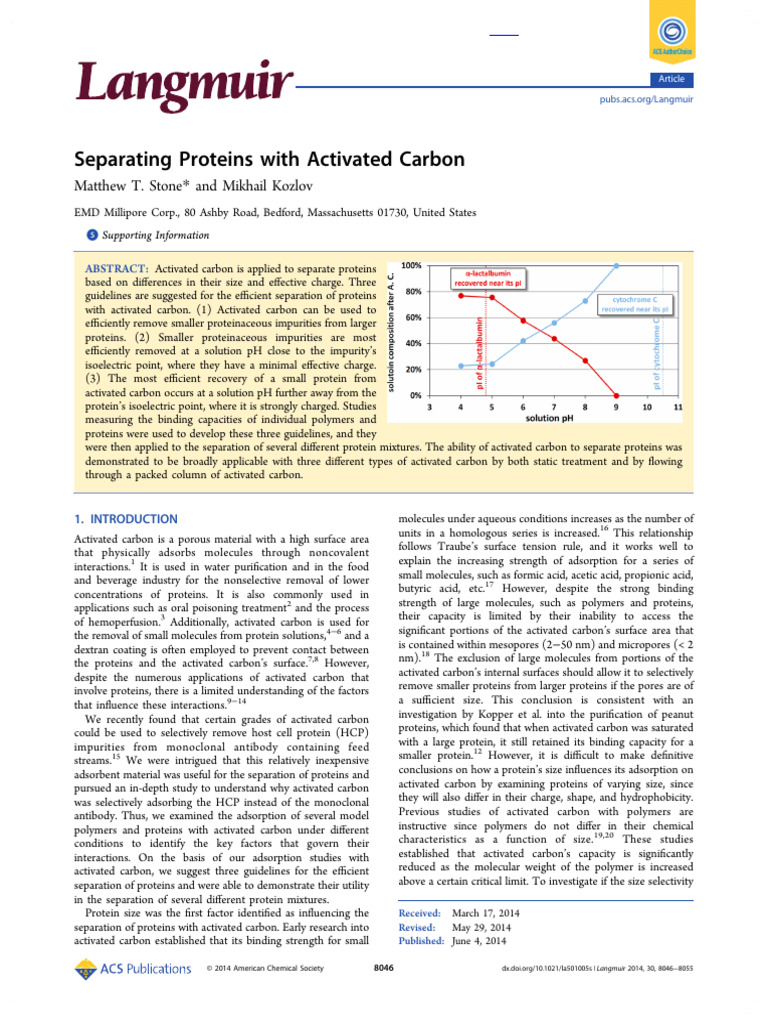 Charcoal | PDF | Adsorption | Proteins
