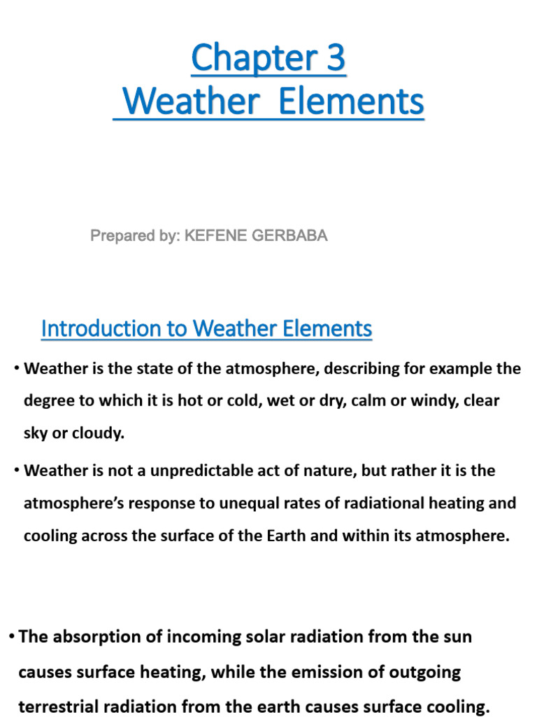 3 Weather elements | PDF | Cloud | Atmosphere Of Earth