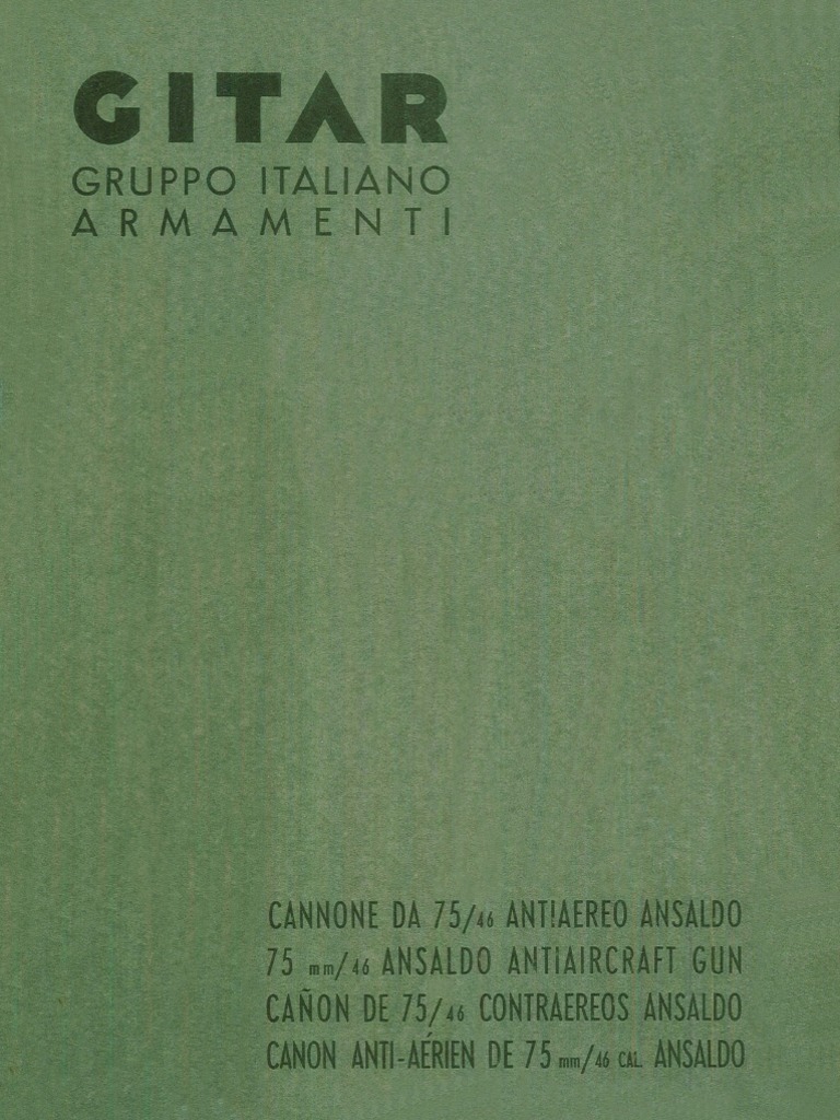 Cannone 75-46 Ansaldo Antiaereo 1939 | PDF