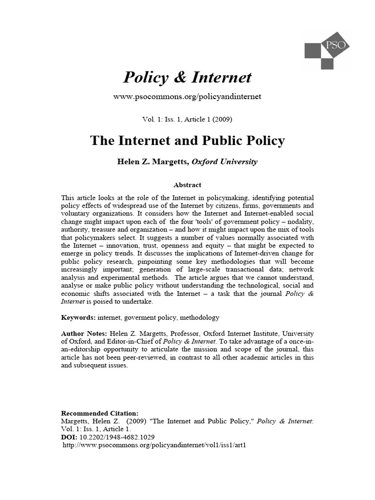 Internet and Public Policy | PDF | Social Sciences | Methodology
