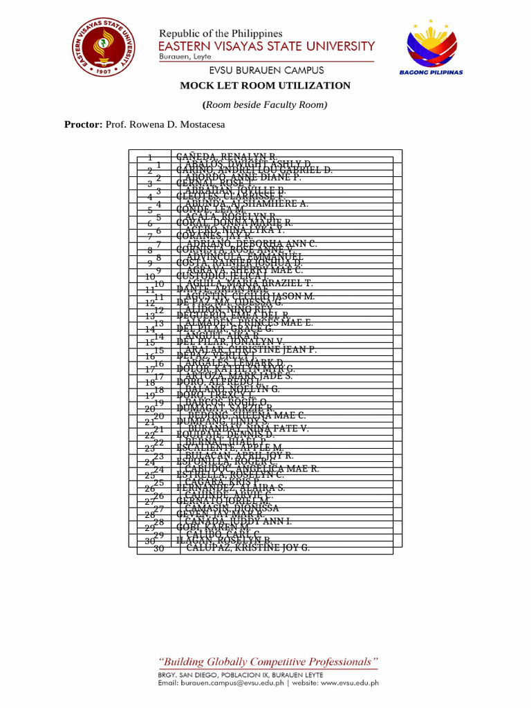 Mock Let Room Utilization | PDF