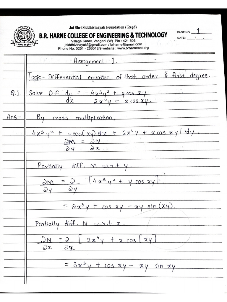 Maths Assignment No 1 | PDF