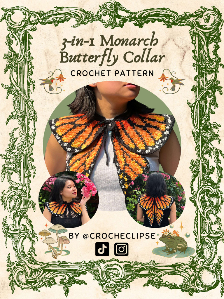 Butterfly Collar Crochet Pattern | PDF | Crochet | Length