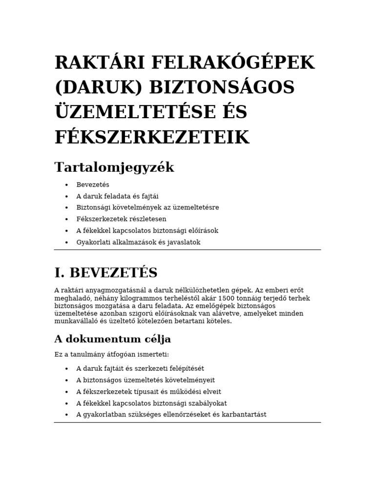 Daruk Biztonsági Üzemeltetése | PDF