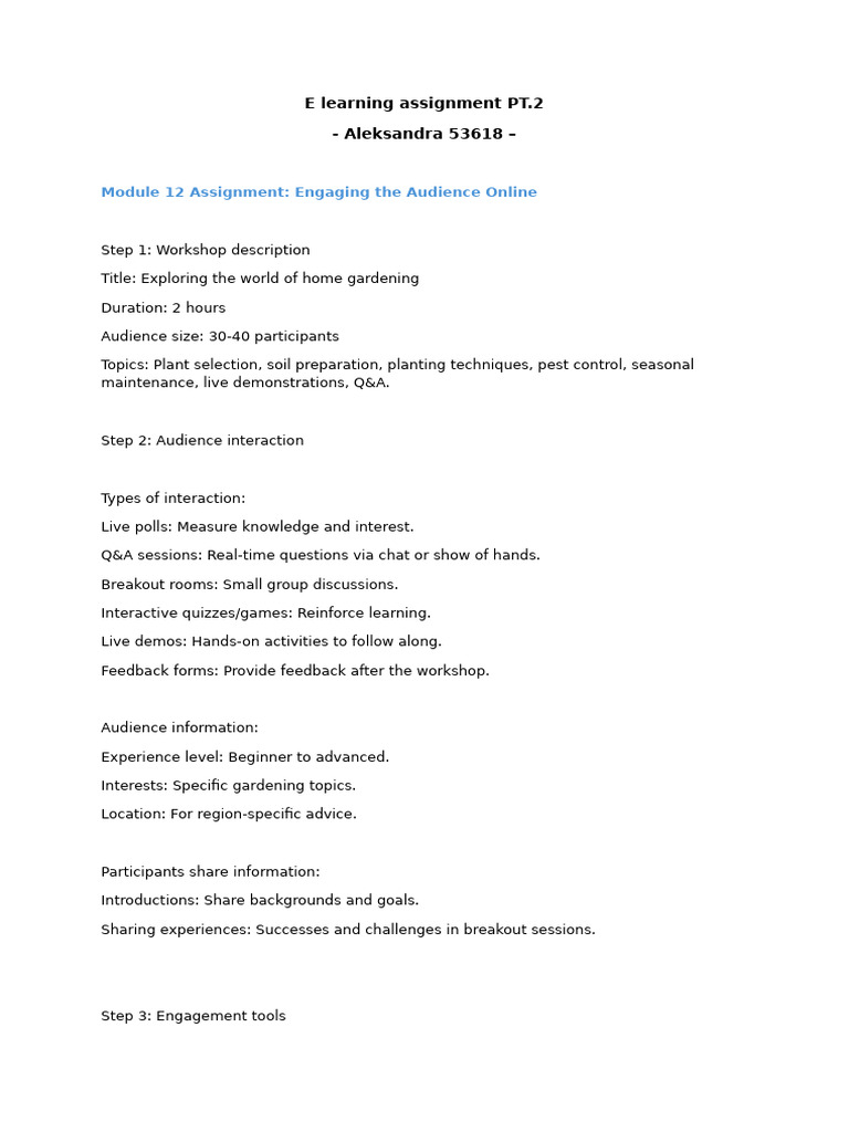 E Learning Assignment PT.2 Aleksandra 53618 | PDF | Marketing | Nut ...