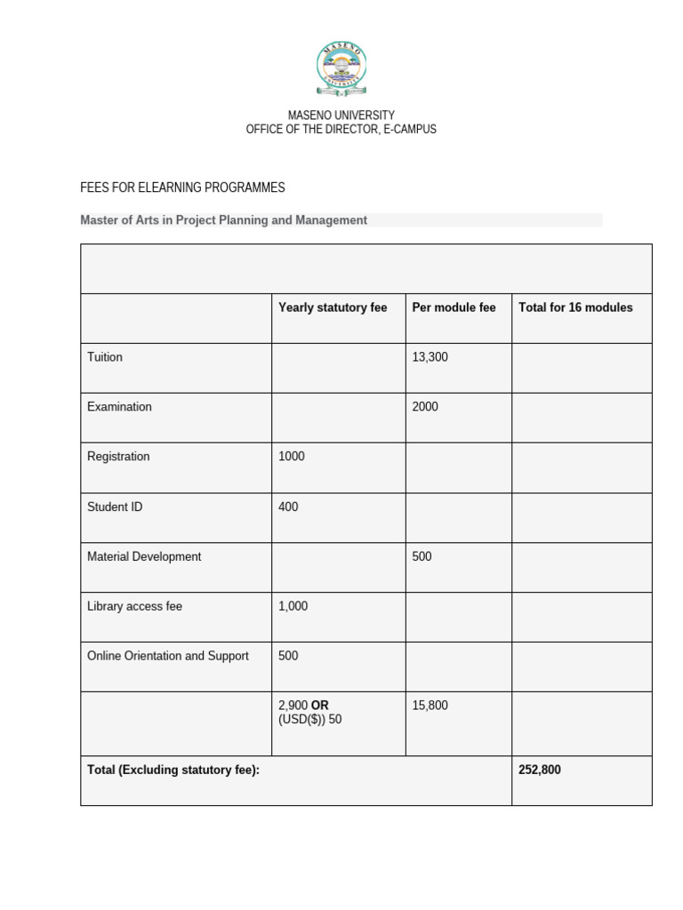 Fee Structure | PDF