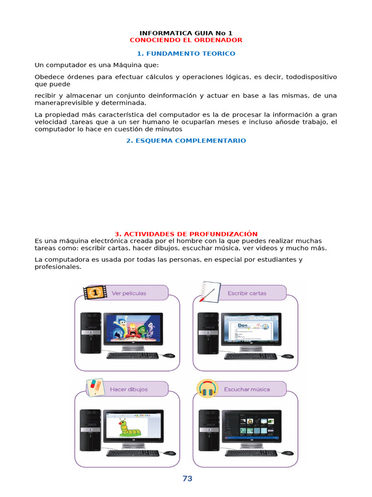 Modulo Grado Primero Informatica | PDF | Informática | Teclado