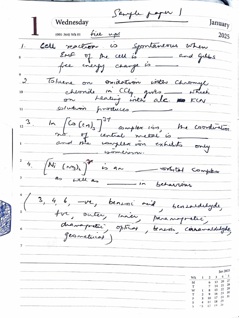 Sample Paper 1 - Maam | PDF