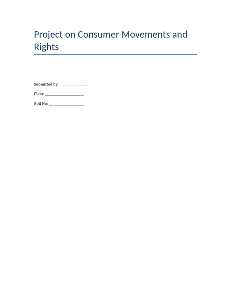 Consumer Movements Project | PDF | Consumer Protection | False Advertising