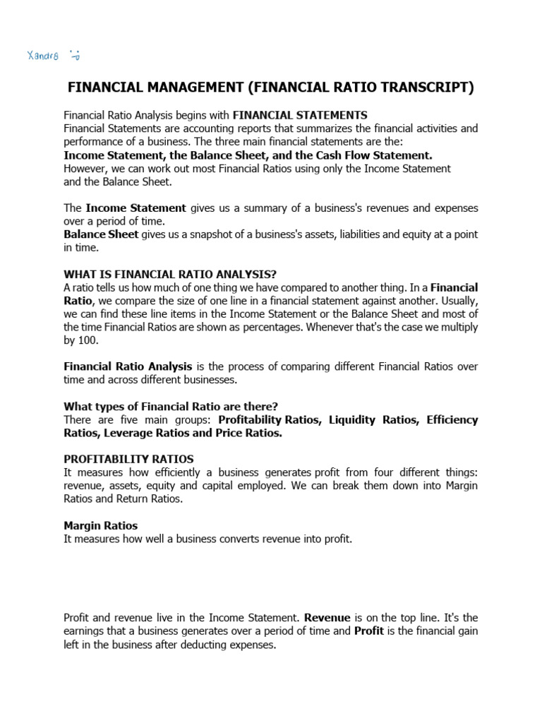 Financial Ratios Wo Formula | PDF | Revenue | Balance Sheet