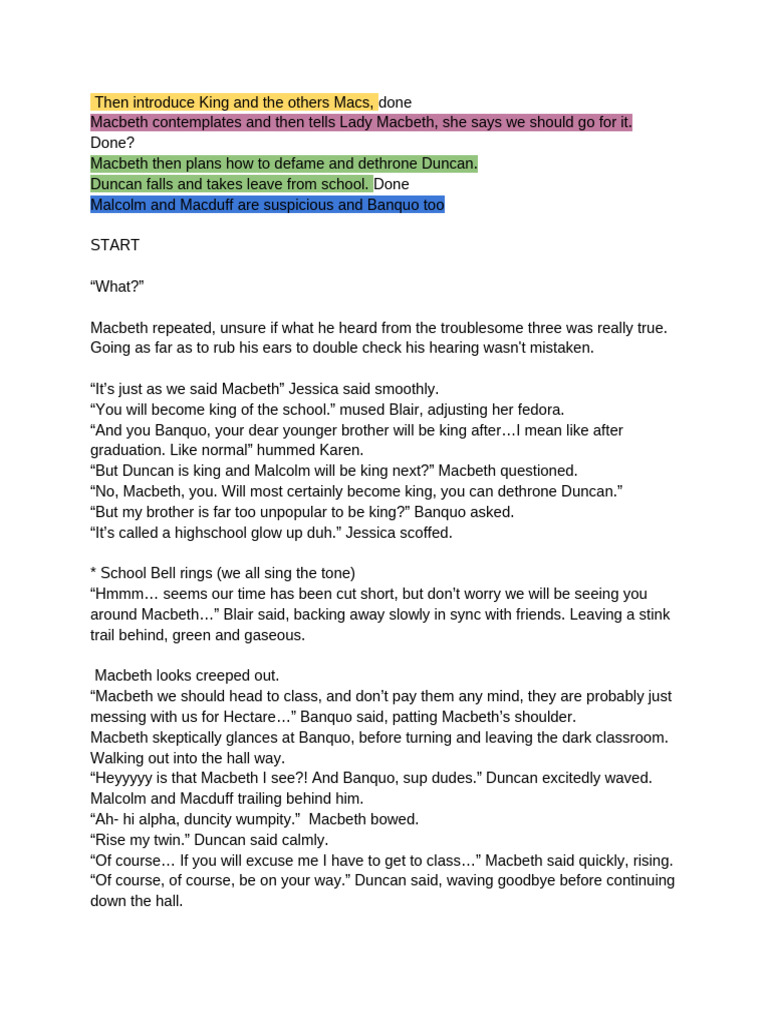 Macbeth BUT 2026!!!! RAHJHH SOOO COOOLL!! | PDF | Shakespearean ...