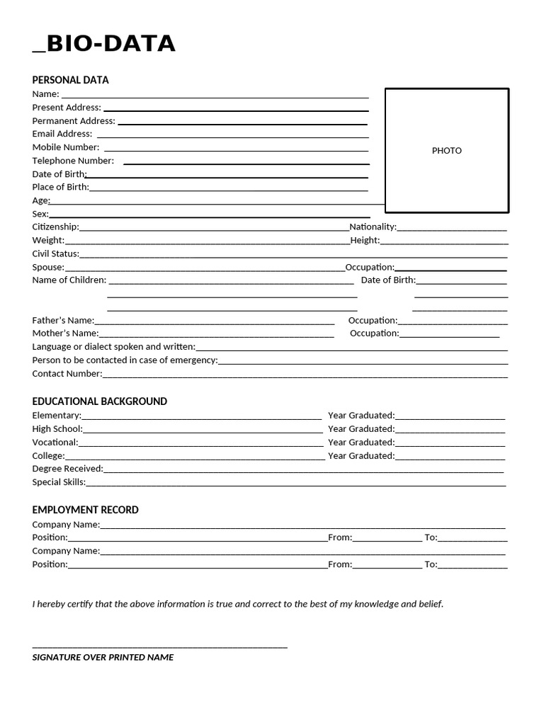 Student Biodata Form 33 | PDF | Linguistics
