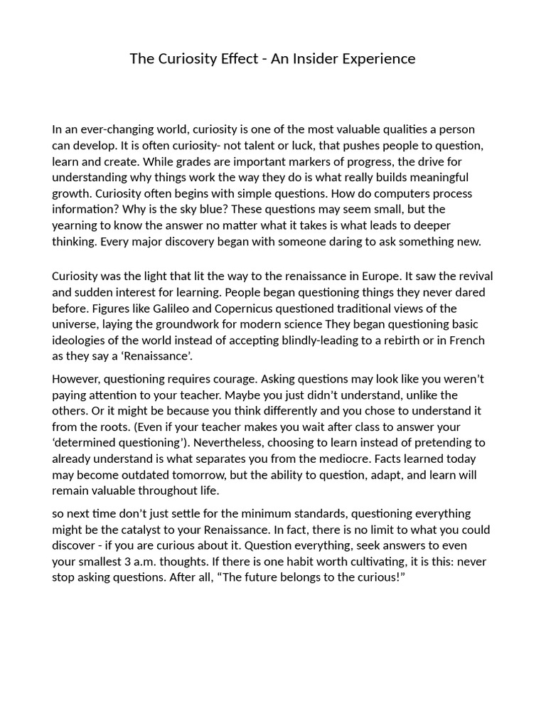 The Curiosity Effect | PDF