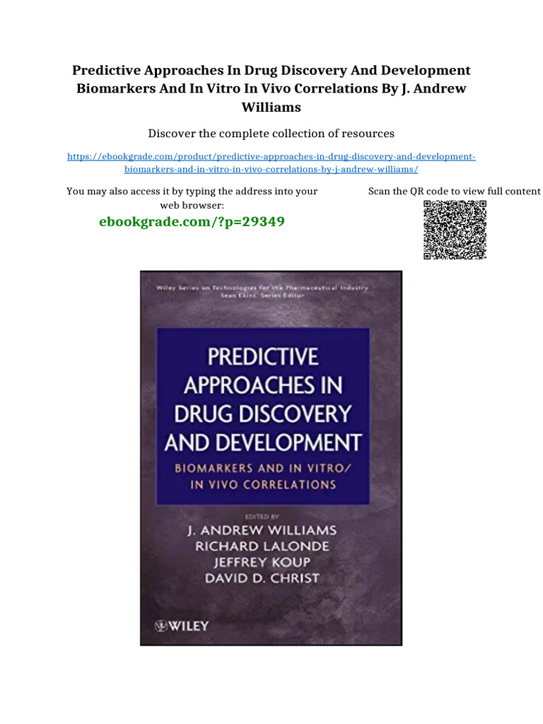 Predictive Approaches in Drug Discovery and Development Biomarkers and ...