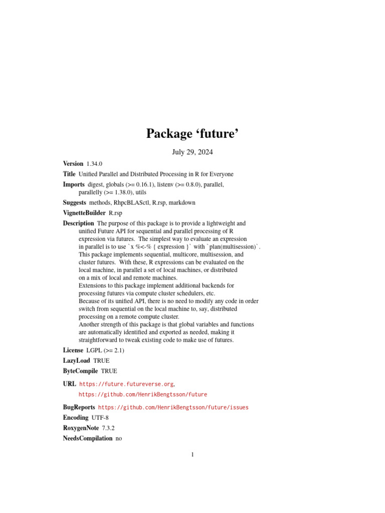 Future R Package Document PDF Version Manual | PDF | Thread (Computing ...