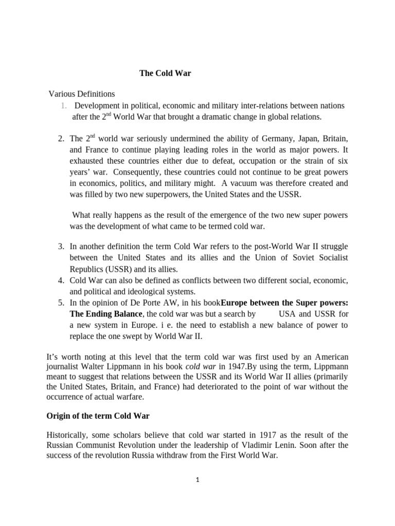 The Cold War | PDF | Cold War | Soviet Union
