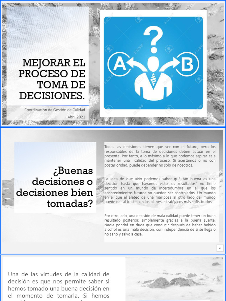 Mejorar El Proceso de Toma de Decisiones | PDF | Toma de decisiones ...