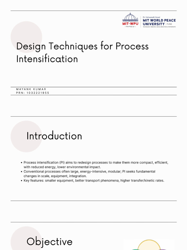 Design Techniques For Process Intensification-Compressed | PDF