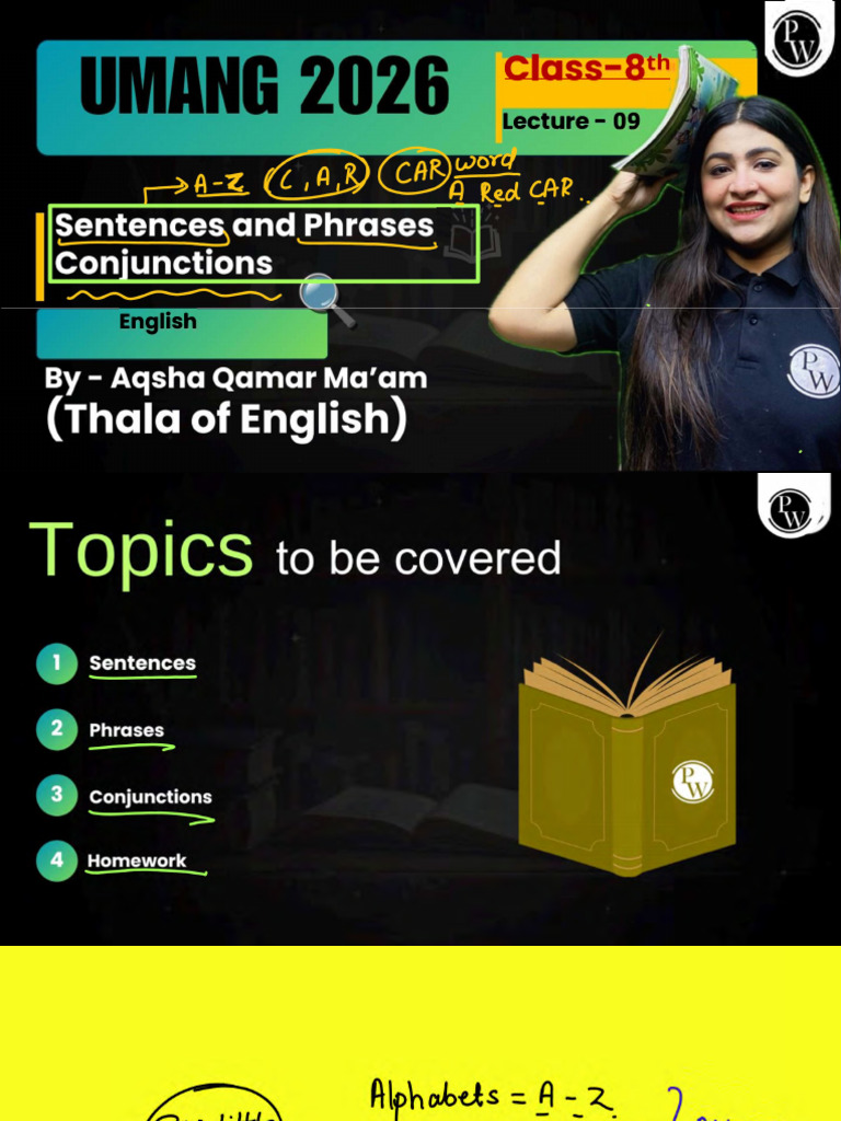 Grammar 09 - Sentences and Phrases Conjunctions - Class Notes | PDF
