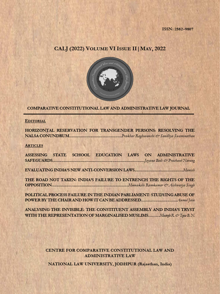 CALJ 6 (2) - Evaluating India's Anti-Conversion Laws - Manish | PDF ...