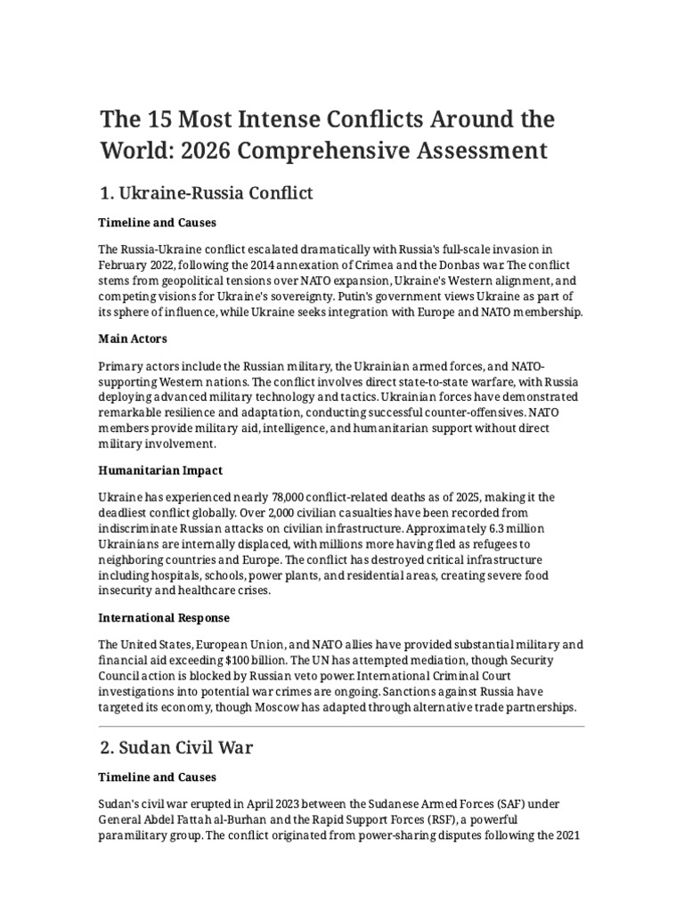 Global Conflicts Report 2026 | PDF | Gaza Strip | Syria