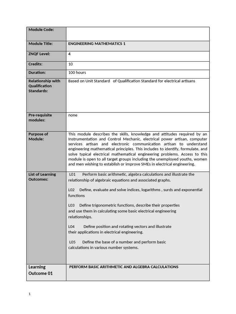 Engineering Maths Module 1 | PDF | Trigonometric Functions | Trigonometry