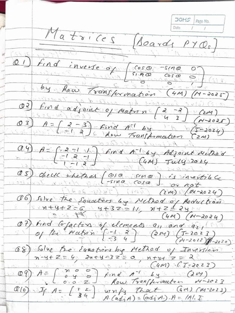 Matrices (Board) | PDF