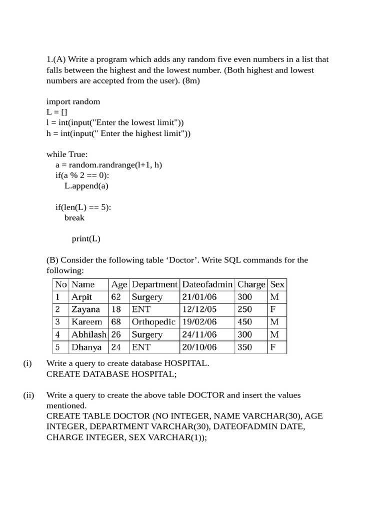 CS - Practical 25-26 Answers | PDF | Integer (Computer Science) | Sql