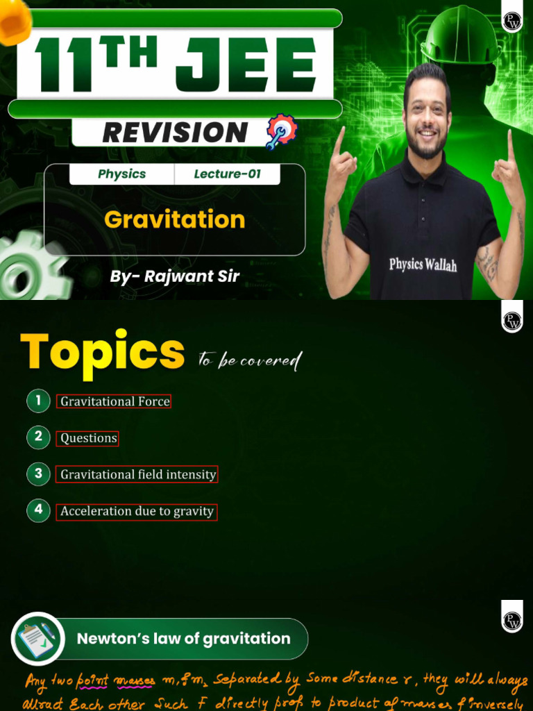 Gravitation 01 Class Notes | PDF