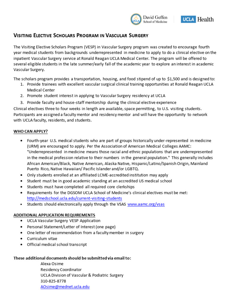 Revised Visiting Elective Scholarship Program | PDF | Medical School ...