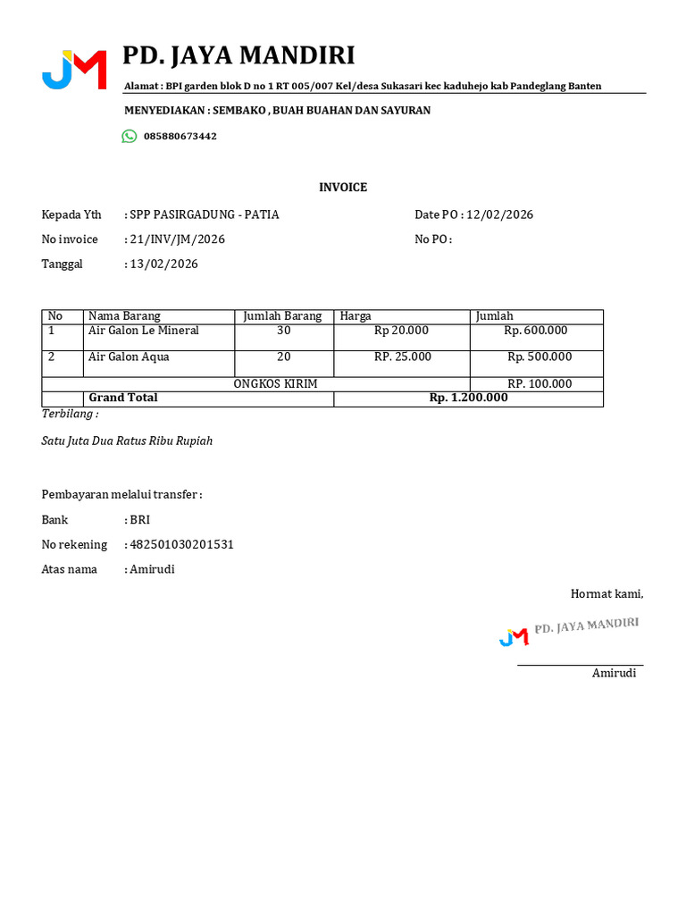 Invoice MBG | PDF