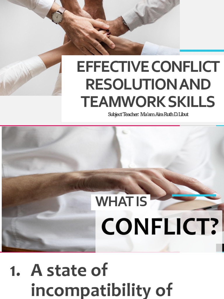 Effective Conflict Resolution and Teamwork Skills | PDF | Conflict ...