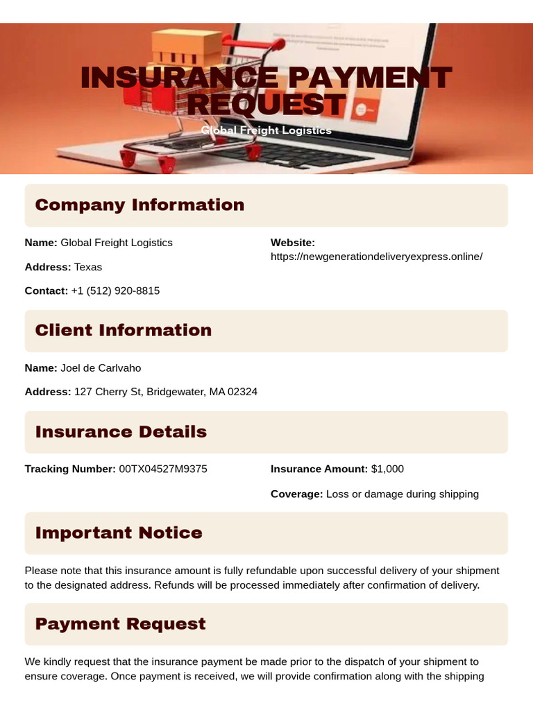 Insurance Payment Request | PDF