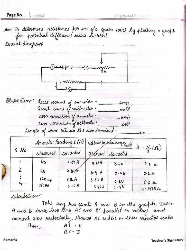Physics +2 Practical File Readings | PDF
