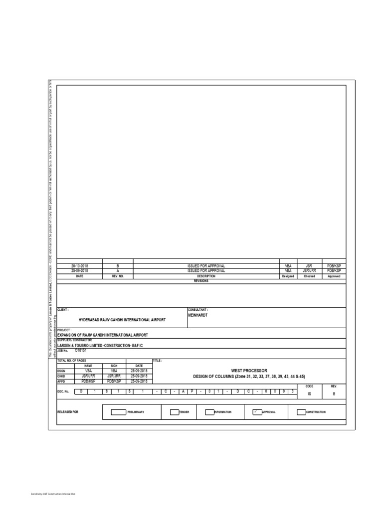 O18151 C AP 01 DC 0003 Rev B Column Design Document | PDF | Computer ...