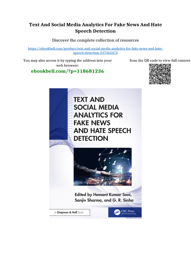 Text and Social Media Analytics for Fake News and Hate Speech Detection ...