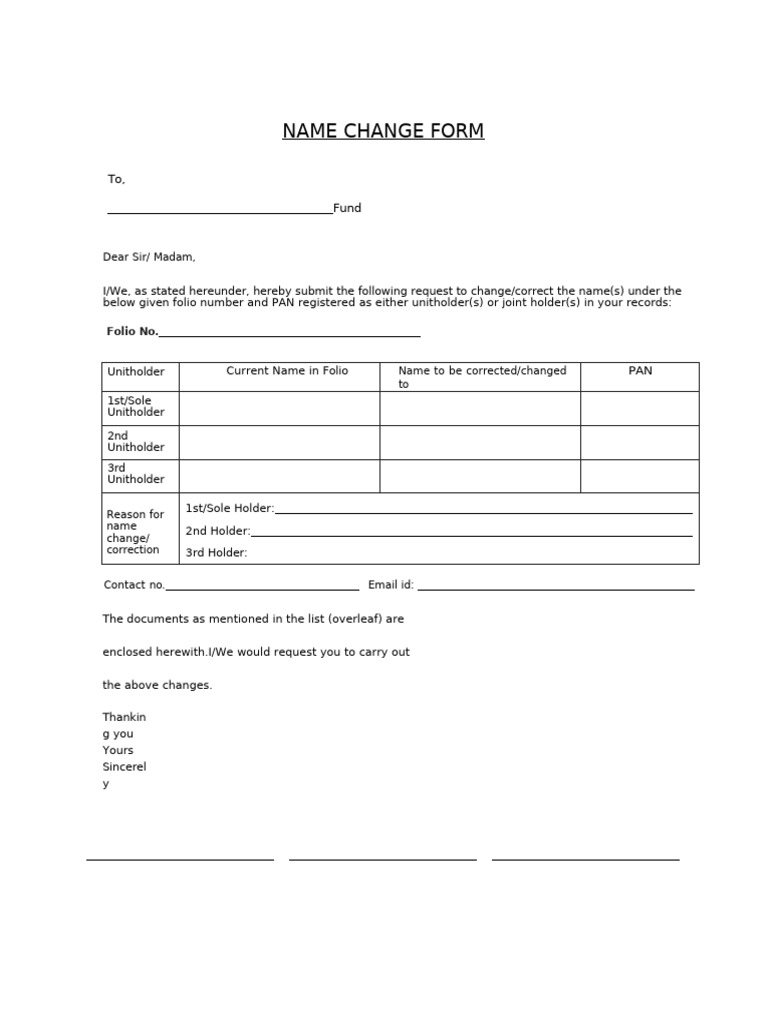 Name Change Form | PDF