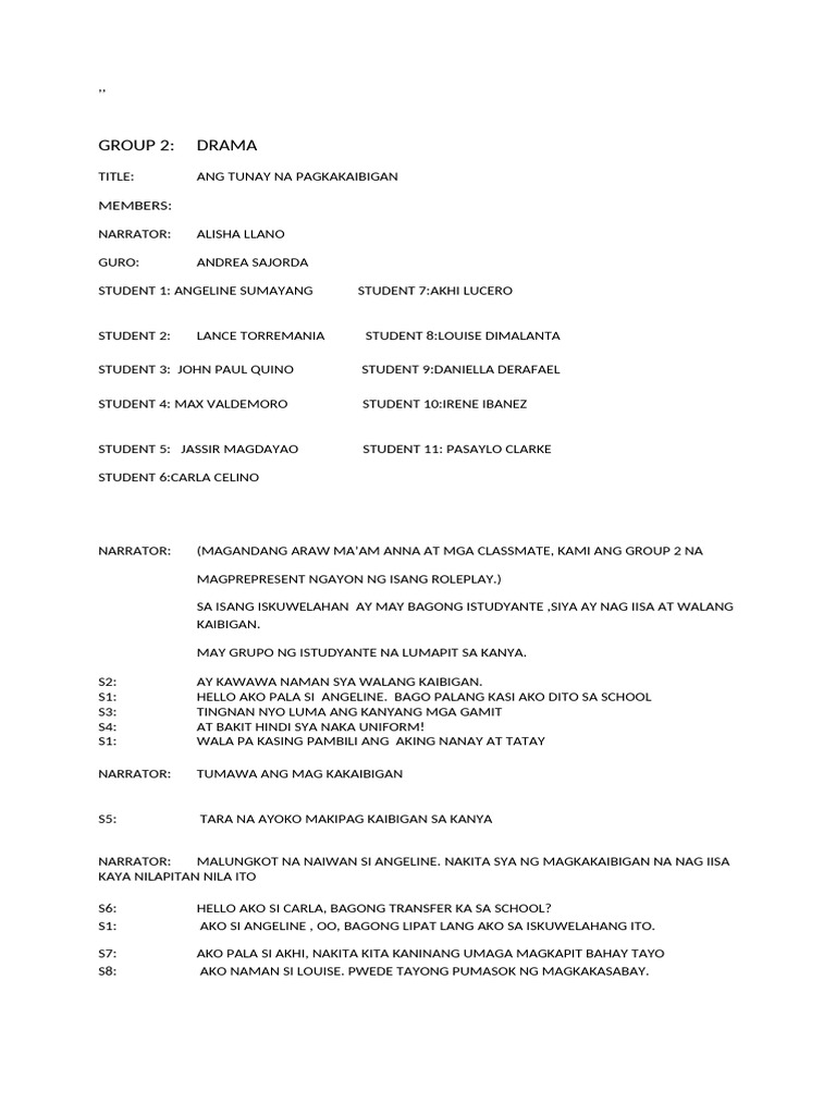 Mapeh Roleplay Script | PDF