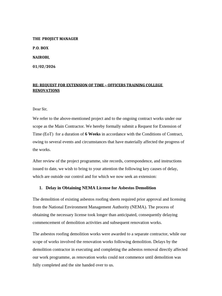 Extension of Time Request Salavation Army | PDF