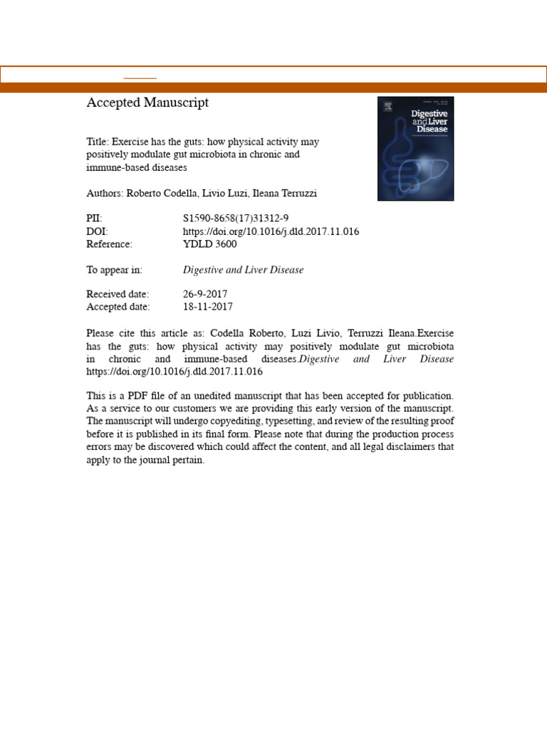 Codella Et Al 2018 | PDF | Interleukin 6 | Gastrointestinal Tract