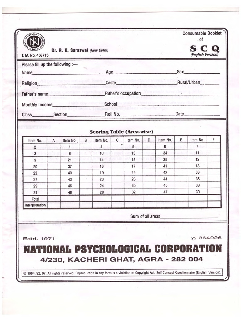 SCQ Performa | PDF