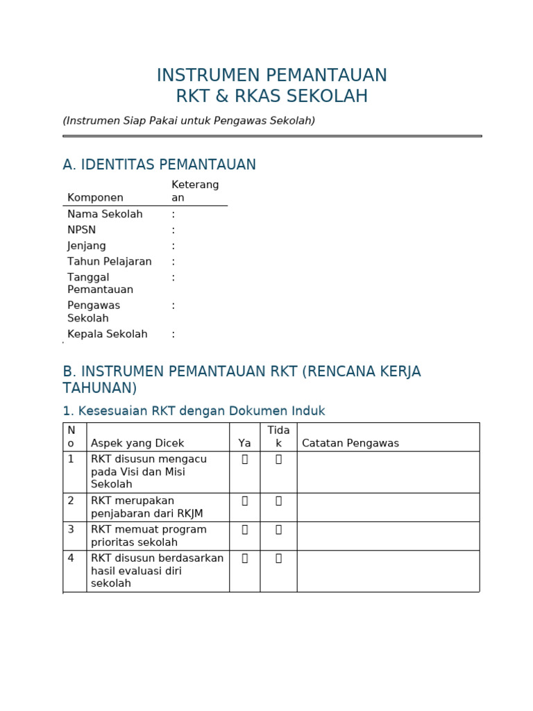 Ins RKT & Rkas SD 2026 | PDF