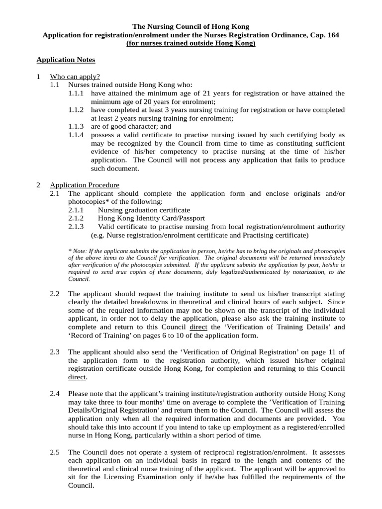 Application For RN en For Overseas Applicants Eng | PDF | Nursing ...