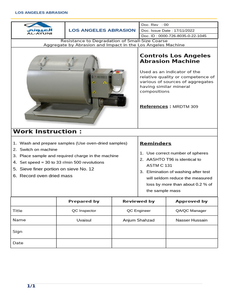 Los Angeles Abrasion | PDF