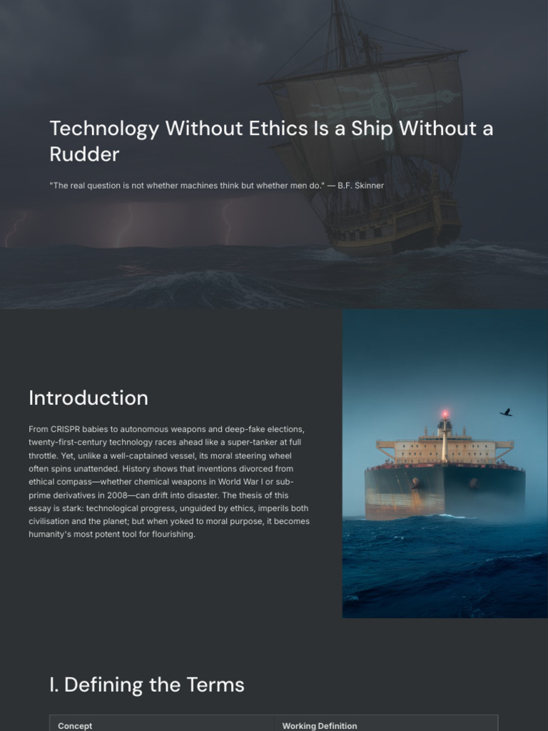 Technology Without Ethics is a Ship Without a Rudd 250731 155126 | PDF ...