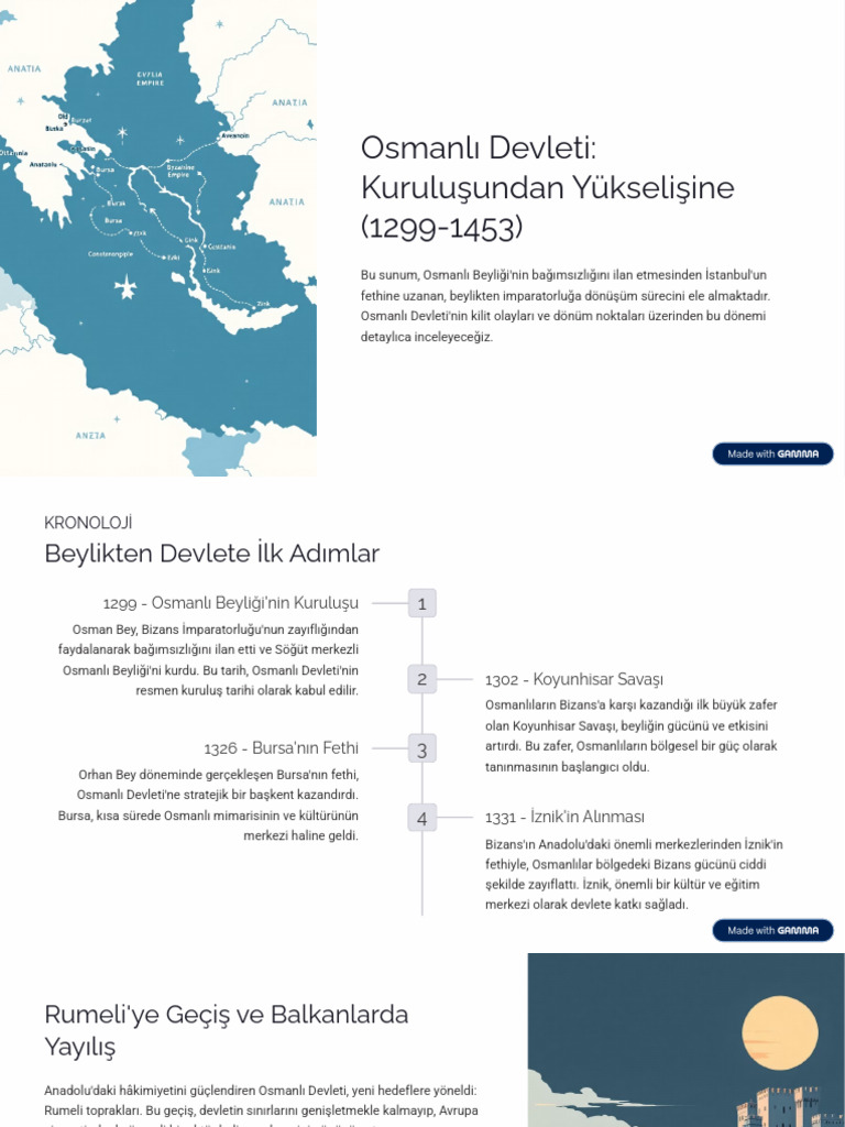Osmanli Devleti Kurulusundan Yukselisine 1299 1453 | PDF