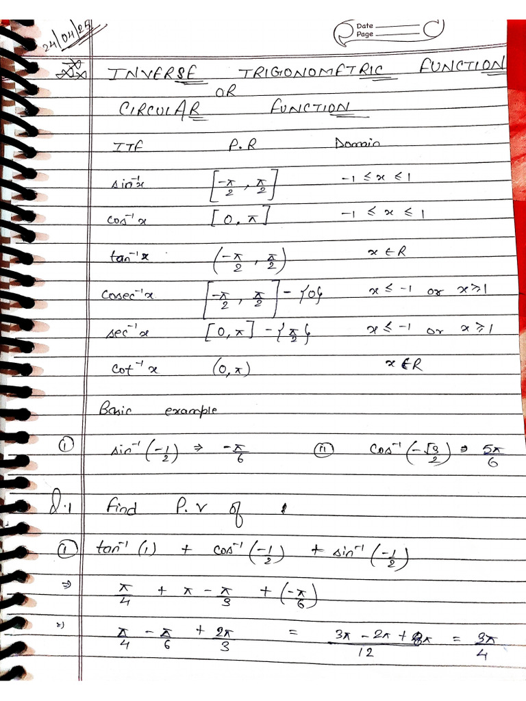 Inverse Trigonometric Function | PDF