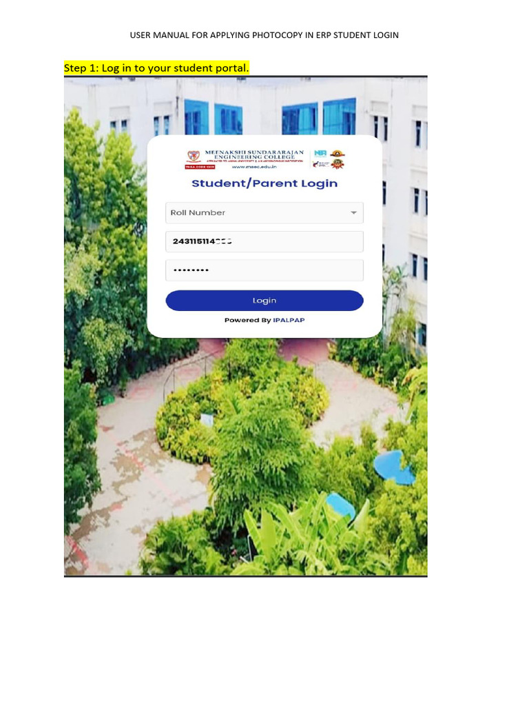 User Manual For Applying Photocopy in Erp Student Login | PDF