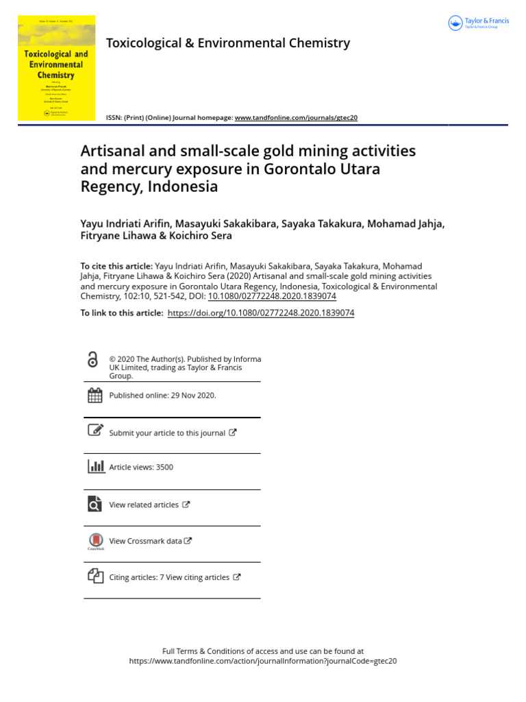 Artisanal and small-scale gold mining activities and mercury exposure ...