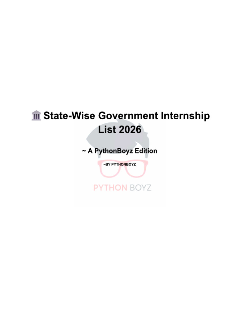 ? State-Wise Government Internship List 2026 | PDF
